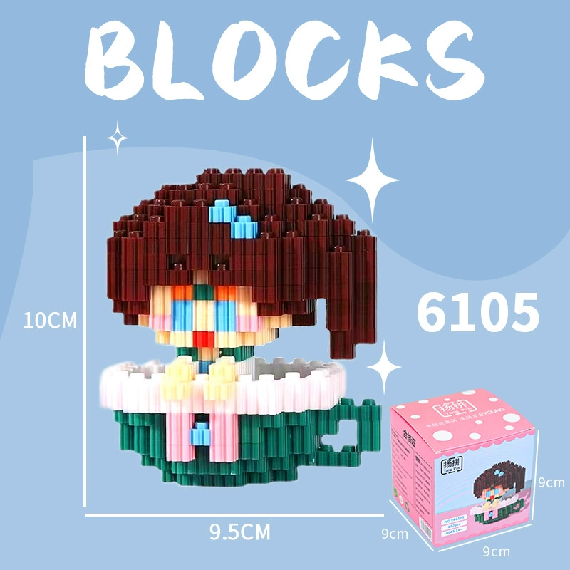 Cartoon Building Block Toy Set, Mini Constructor Doll, 9×9×9 cm, Assorted Character Designs