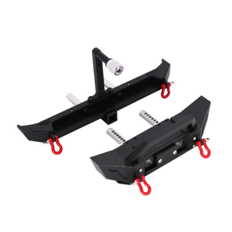 1/10 scale crawler front and rear bumpers for TRX4, SCX10, and D90; metal front and rear anti-collision systems.