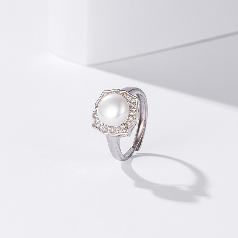 S925 plata esterlina anillo de perlas de agua dulce para las mujeres verano 2023 nueva moda personalizada abierta pulsera de anillo de dedo índice