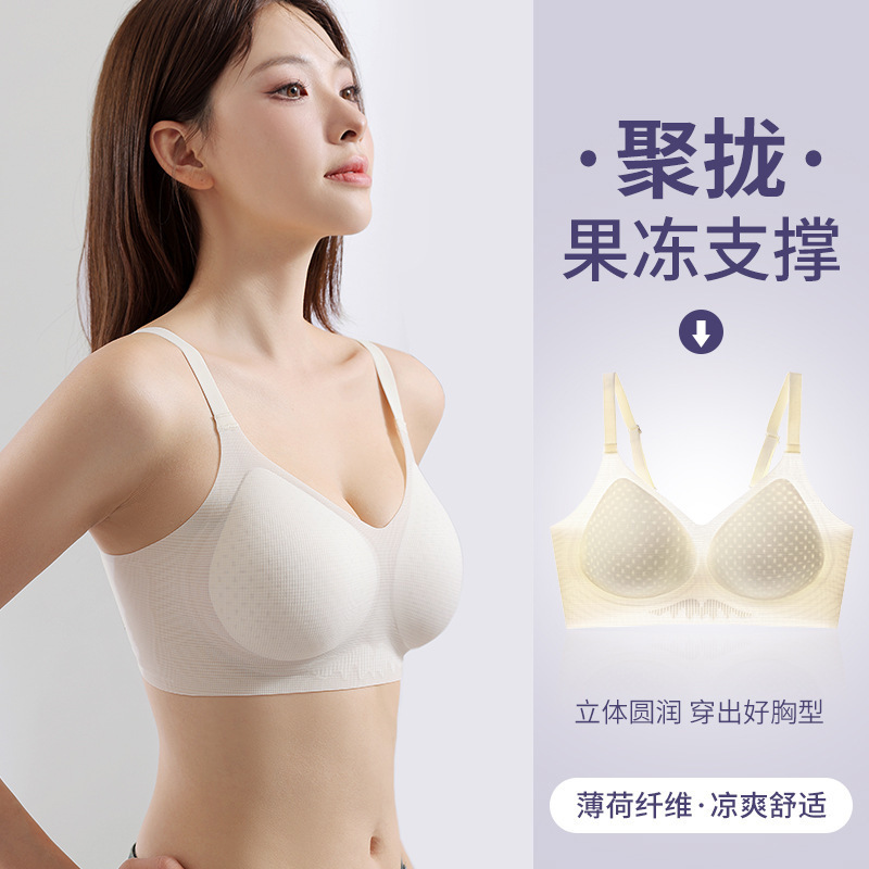 New high quality Underwear Women's Seamless Push-up No Steel Ring Jelly Soft Bracer Comfortable Breathable High-value Bra