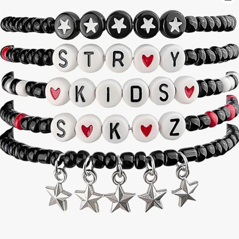 Cross-Border Acrylic Letter Bead Bracelet Set Star-Inspired Friendship Bracelet Letter Heart Seed Bead Jewelry