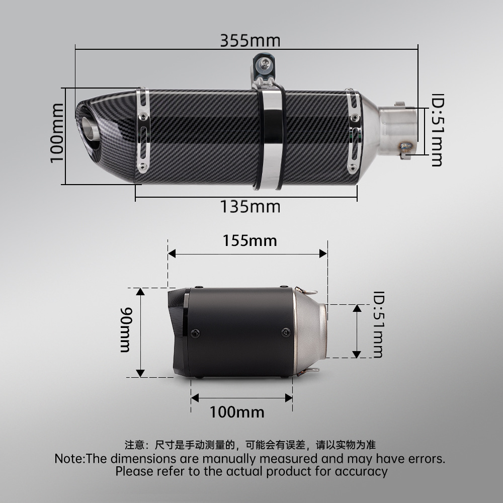 Suitable for Qianjiang Sai 250 modification, stainless steel split front section Arrow Yoshimura AR tail section silencer exhaust pipe