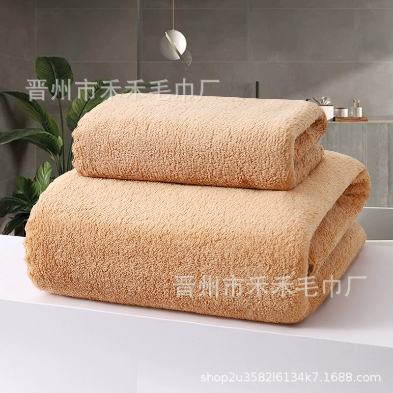 Хлопковое полотенце Coral fleece, утолщённый плюш, размеры 35×75 и 70×140 см, несколько цветов