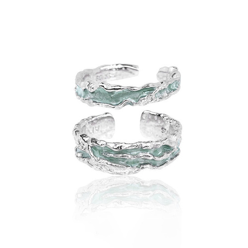 Internet celebrity mint color niche ring high-end open index finger ring cold style couple ring gift birthday gift