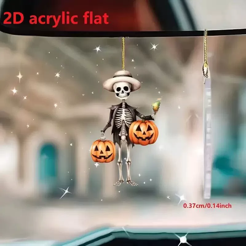 Трансграничные новые мультяшные черепа акриловые подвески автомобилей Хэллоуин дерево подвеска Хэллоуин украшения дома