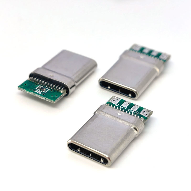 Type-C male connector with 3.1 specification, 4 pads, 24-pin, data line dedicated USB fast charging Type-C female seat connector