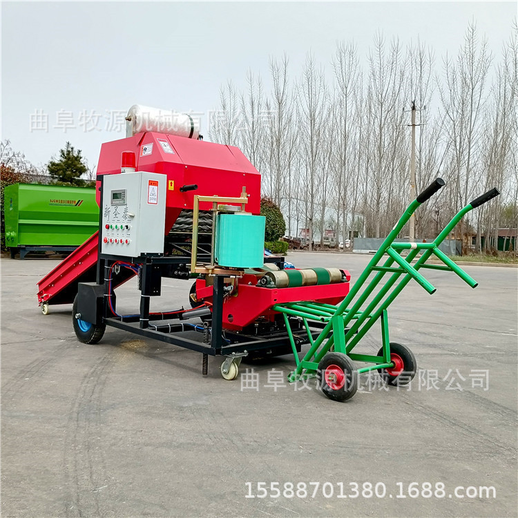 多功能养殖青贮打捆包膜机 全自动秸秆发酵打包机 青贮打捆机