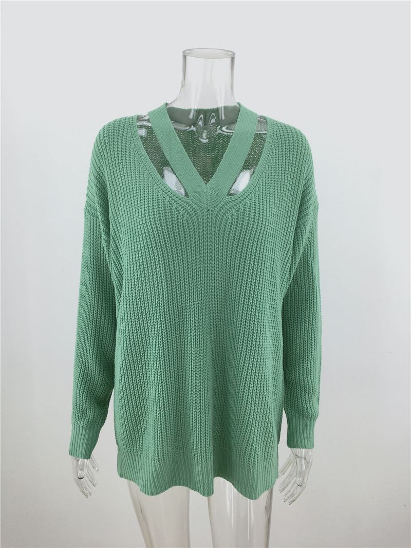 Long Sleeve Sleeve Length Wholesale Women's Casual Solid Color Long Sleeve Sweaters & Cardigans