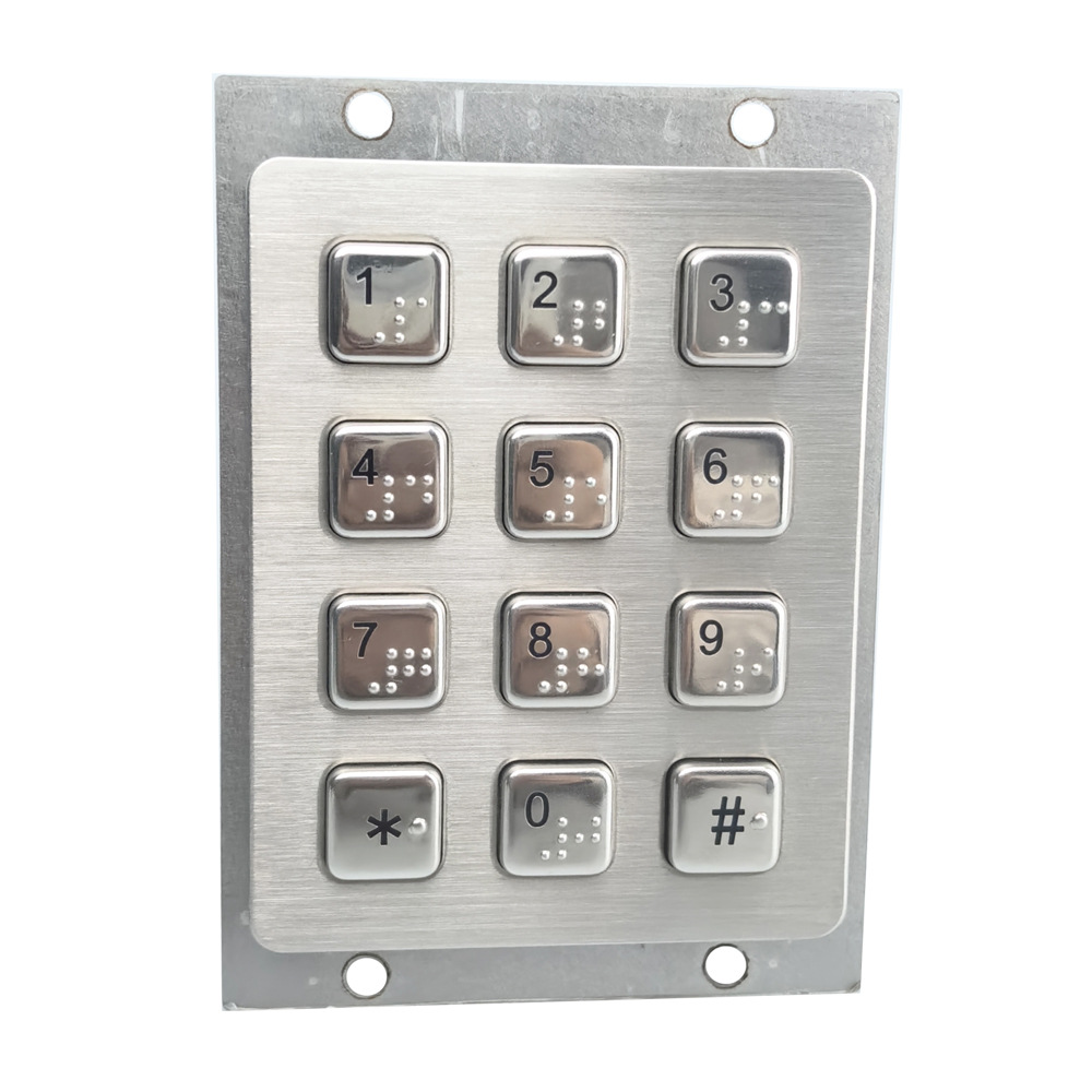 IP65金属304不锈钢键盘 工业设备键盘 盲文字符键盘 门禁键盘