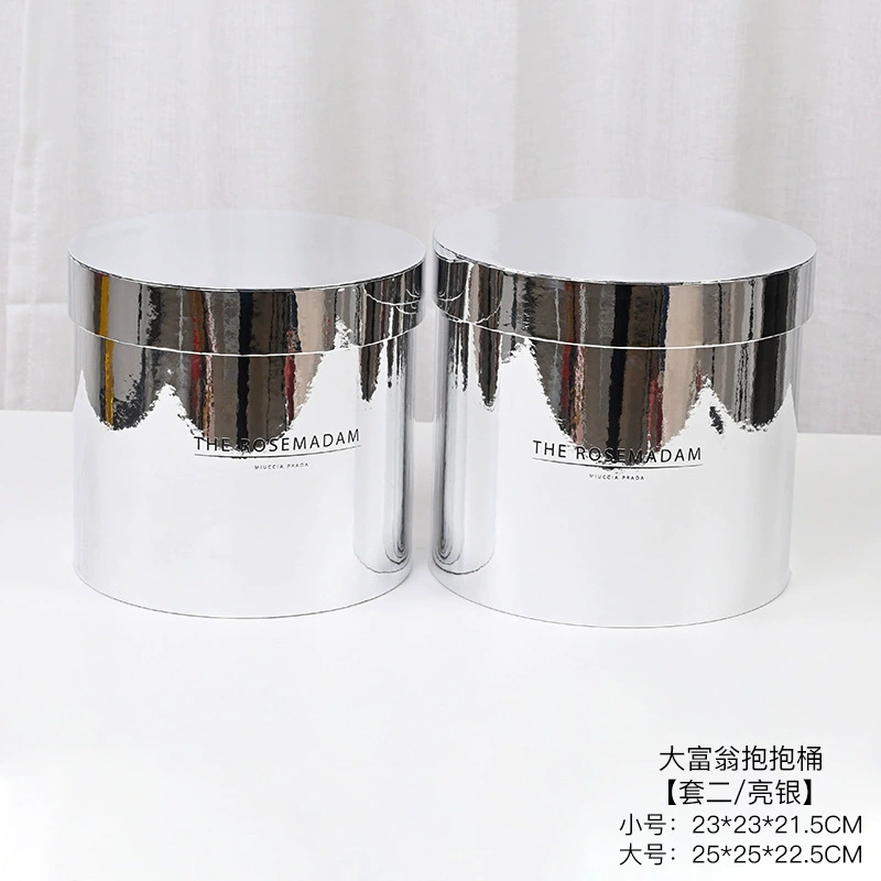 Материалы цветочного магазина Упаковка пучка цветов Круглый квадрат Клубника Медведь серебро Обнимающая ведро Цветочная коробка Подарочная коробка Цветы Обнимающая Ведро