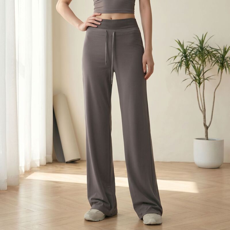 Yoga Pants for Women, High-Waisted, Loose, Wide-Leg, Straight-Cut, Slimming, Quick-Dry, Professional Running Training Fitness Sports Long Pants for All Seasons