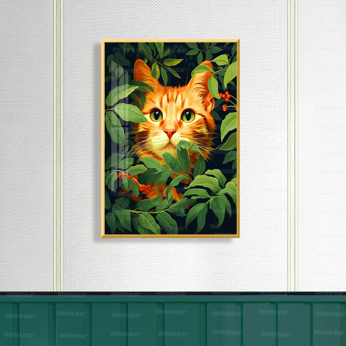 Mona Lisa cruz real de color rosa flores de gato hierba nueva curación sala de estar pintura decorativa bordada a mano image 2