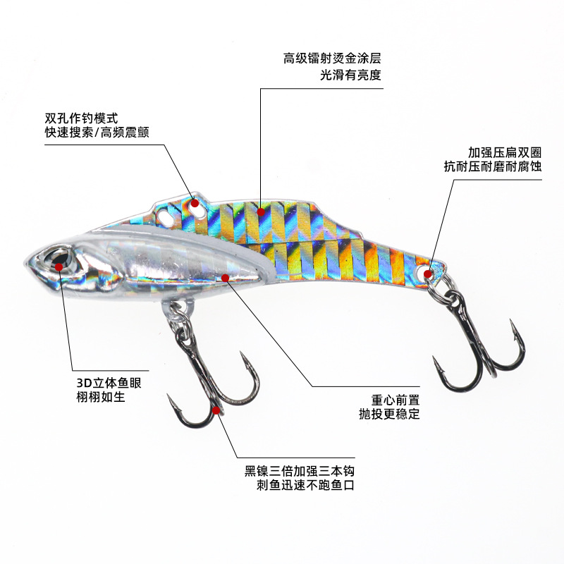 Lexin Luya DUO VIb ultra-Largo cobre recubierto de plomo VIB de alta frecuencia tiembla Luya cebo rebordear cebo bajo