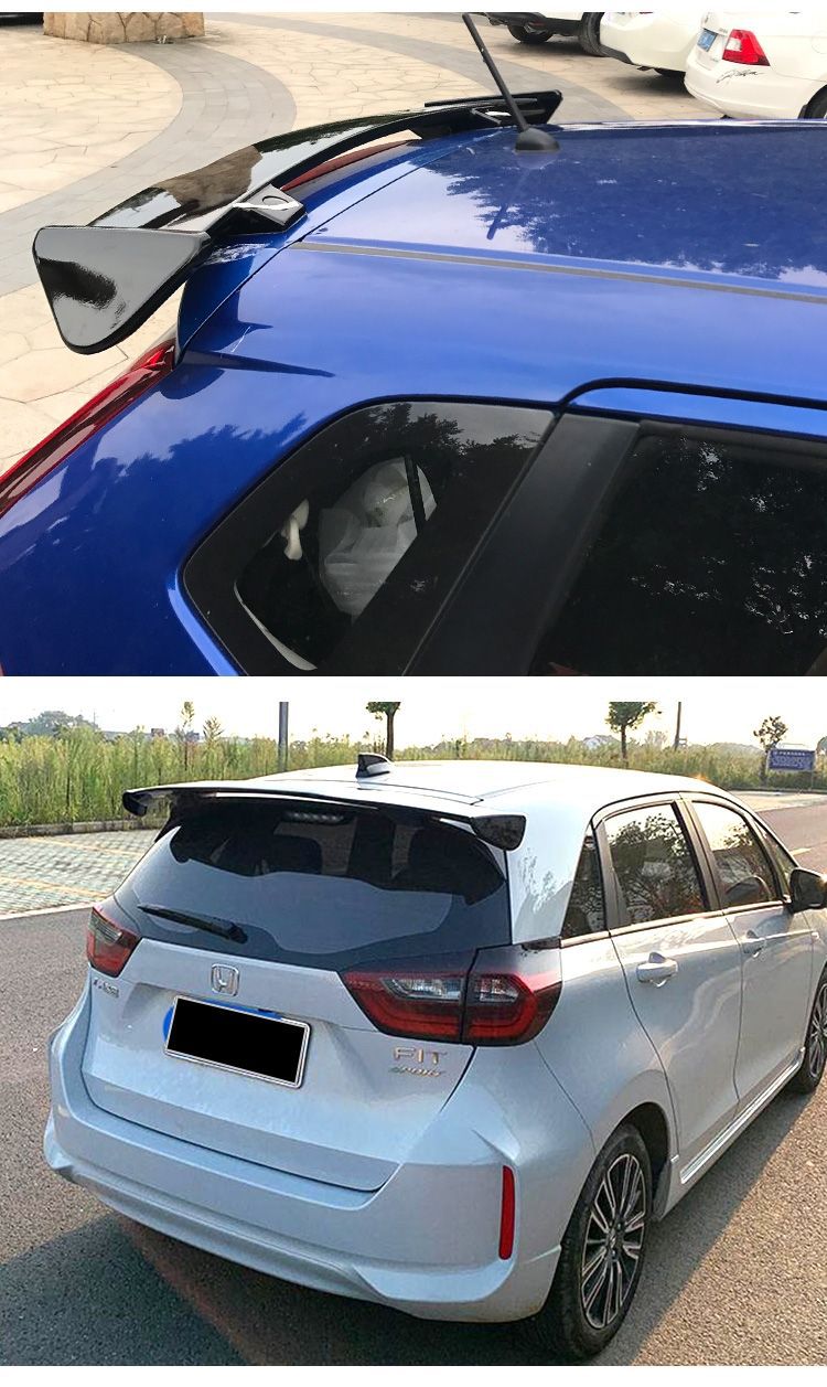 Suitable for 14-18 Honda new Fit rear wing GK5 modified car large rear wing non-perforated sports modified parts