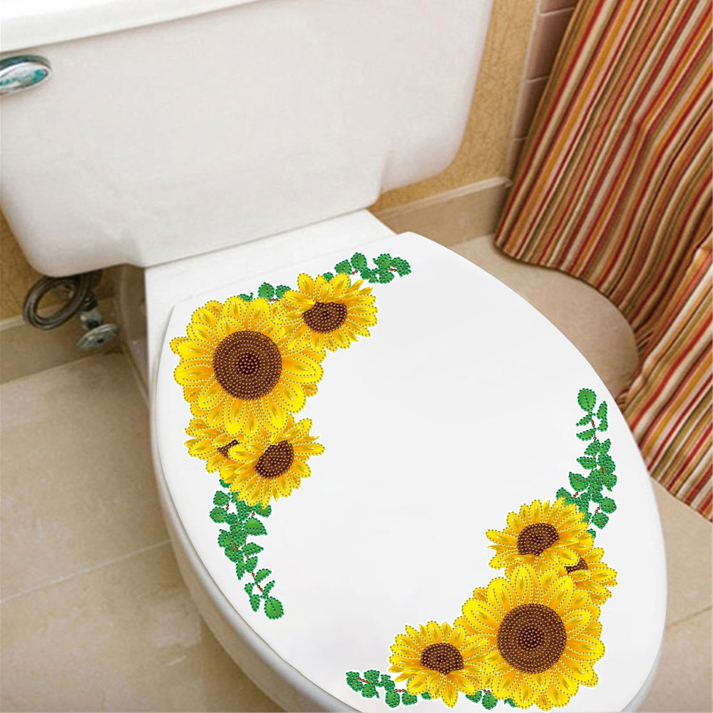 DIY Diamante pegatinas girasol diagonal decoración de cristal perforación especial pegatinas de pared pintura de diamante pegatinas aleatorias fábrica directa