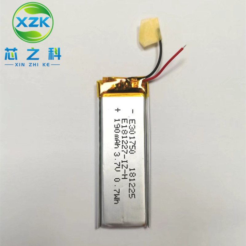 工厂直通301750聚合物锂电池190MAH3.7V智能穿戴MP4插卡音箱LED牌