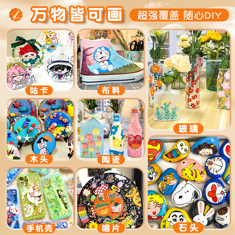 Líquido recto tipo blando acrílico marcador de pluma acuarela conjunto de color impermeable impermeable plegable pincel de pintura de color estudiantes de arte