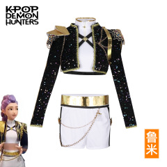 动漫影视表演服二次元猎魔女团cosplay鲁米佐依米拉黑金表演服cos