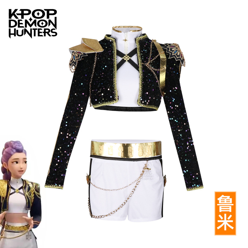 动漫影视表演服二次元猎魔女团cosplay鲁米佐依米拉黑金表演服cos|undefined