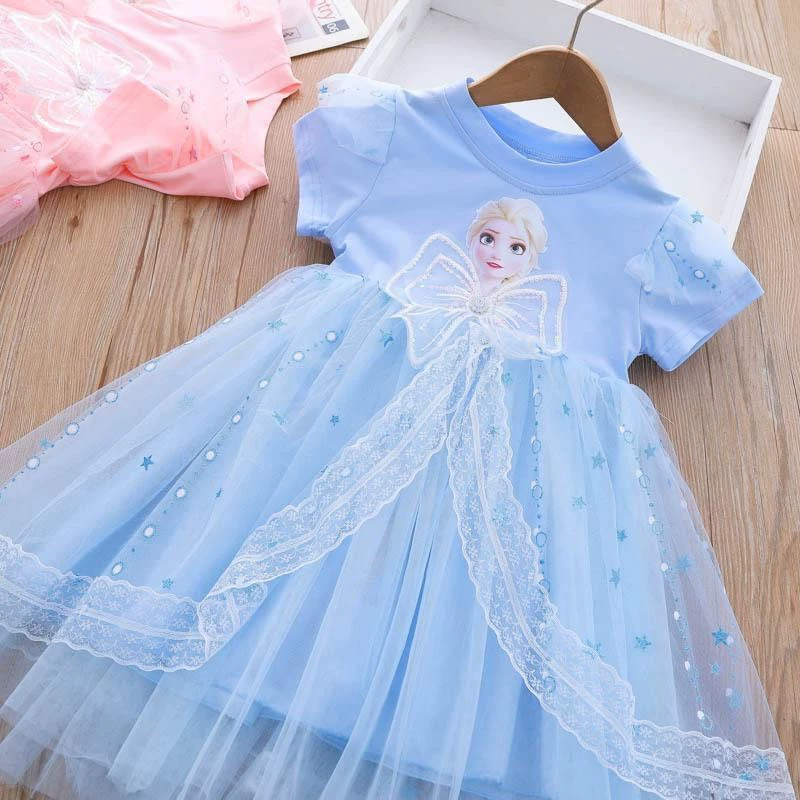 2025 летнее платье для девочек из хлопка с короткими рукавами пушистый марлевый юбка Аиша юбка иностранная девушка Принцесса Айша юбка