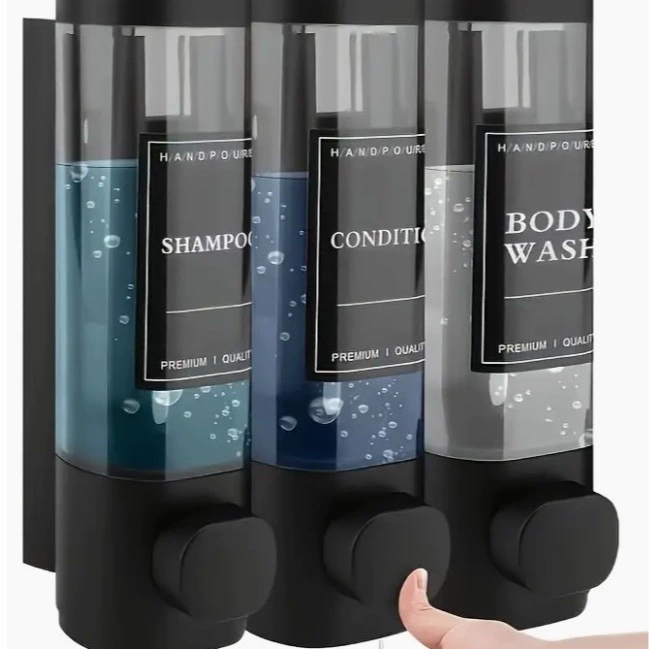 Настенный дозатор мыла с тремя головками, домашняя гостиничная коробка для жидкого мыла, Бесплатная штамповка, ручной отжим для геля для душа