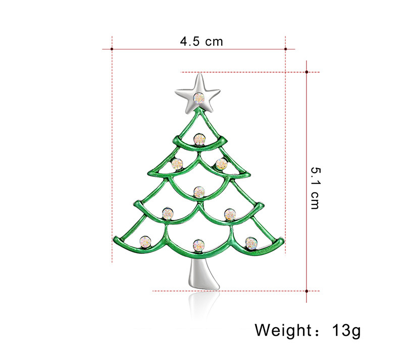 Fashion Christmas Tree Alloy Plating Inlay Rhinestones Unisex Brooches display picture 1