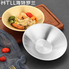 不锈钢韩式意面碗拌饭冷面碗日式斗笠碗餐厅家用大号拉面碗批发