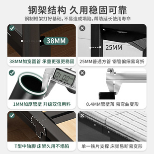 Folding Bed Sheets Single Bed Household Adult Simple Bed Double Bed 1.2m Dormitory Rental Room Hard Bed Iron Bed Zhengzhi