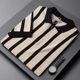 Trendy summer short sleeve all-matching men's Korean-style retro striped personalized zipper half sleeve sweater casual T-shirt men's fashion