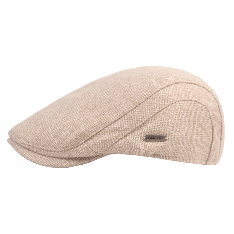 Sombrero de invierno de los hombres y las mujeres engrosada casquillo de pico retro casual sombrero delantero artístico juventud boina viejo sombrero