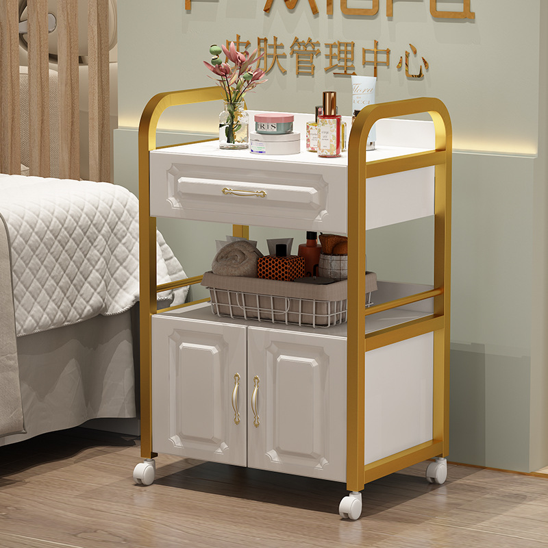 금박 프레임 + 화이트 서랍 + 화이트 캐비닛 - 공식 표준 구성 - 50x33x83cm☆☆