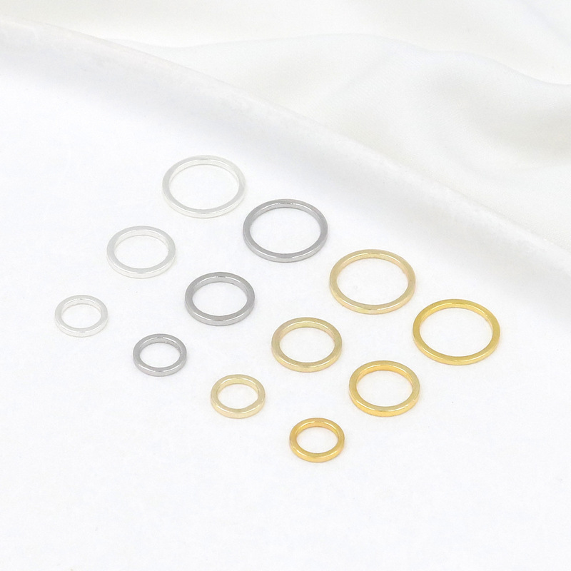 Color-Preserving 18K Real Gold Ring Square Wire Closed Ring Handmade DIY Finishing Hoop Earrings Bracelet Necklace Pendant Single Circle B10 Color-Preserving 18K Real Gold Ring Square Wire Closed Ring Handmade DIY Finishing Hoop Earrings Bracelet Necklace Pendant Single Circle B10