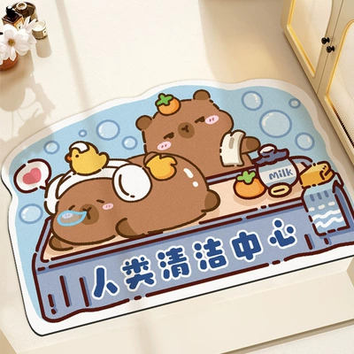 Mud Floor Mat Bathroom Absorbent, Avtomobil döşəmə paspasları - human-cleaning-center-4060cm-diatom-mud-floor-mat