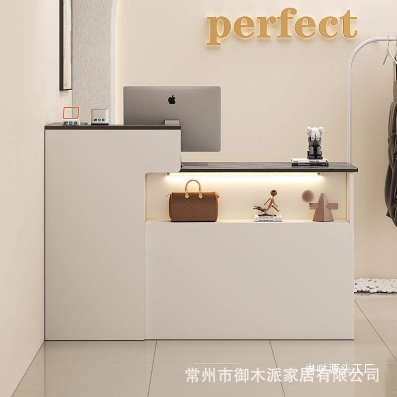 吧台收银台前台服装店女装店铺小型柜台桌简约现代美容院桌接待台|undefined