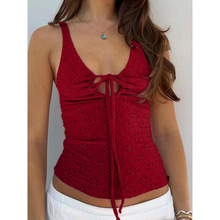 S 39040 U-neck hollow tie vacation camisole U �����ο�ϵ����