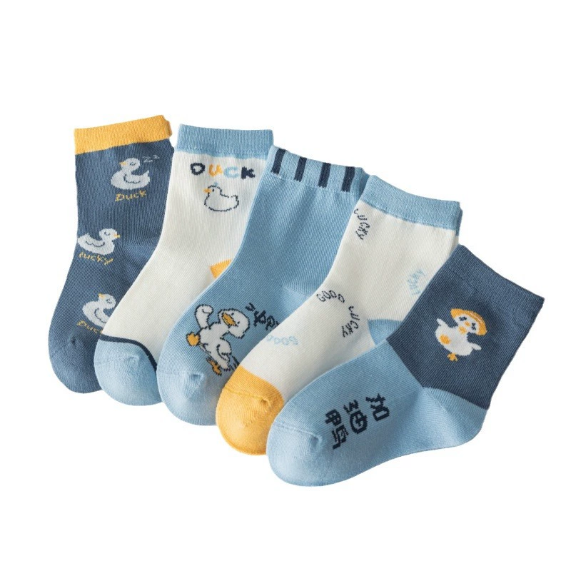Летние детские носки с мультяшным принтом для школьников начальной школы, повседневные для мужчин и женщин, средняя длина