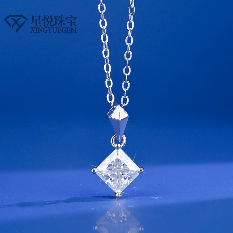 Серебряное колье S925 с моассанитом для женщин, модная универсальная круглая подвеска-цепочка на ключицу, оптовая продажа через интернет