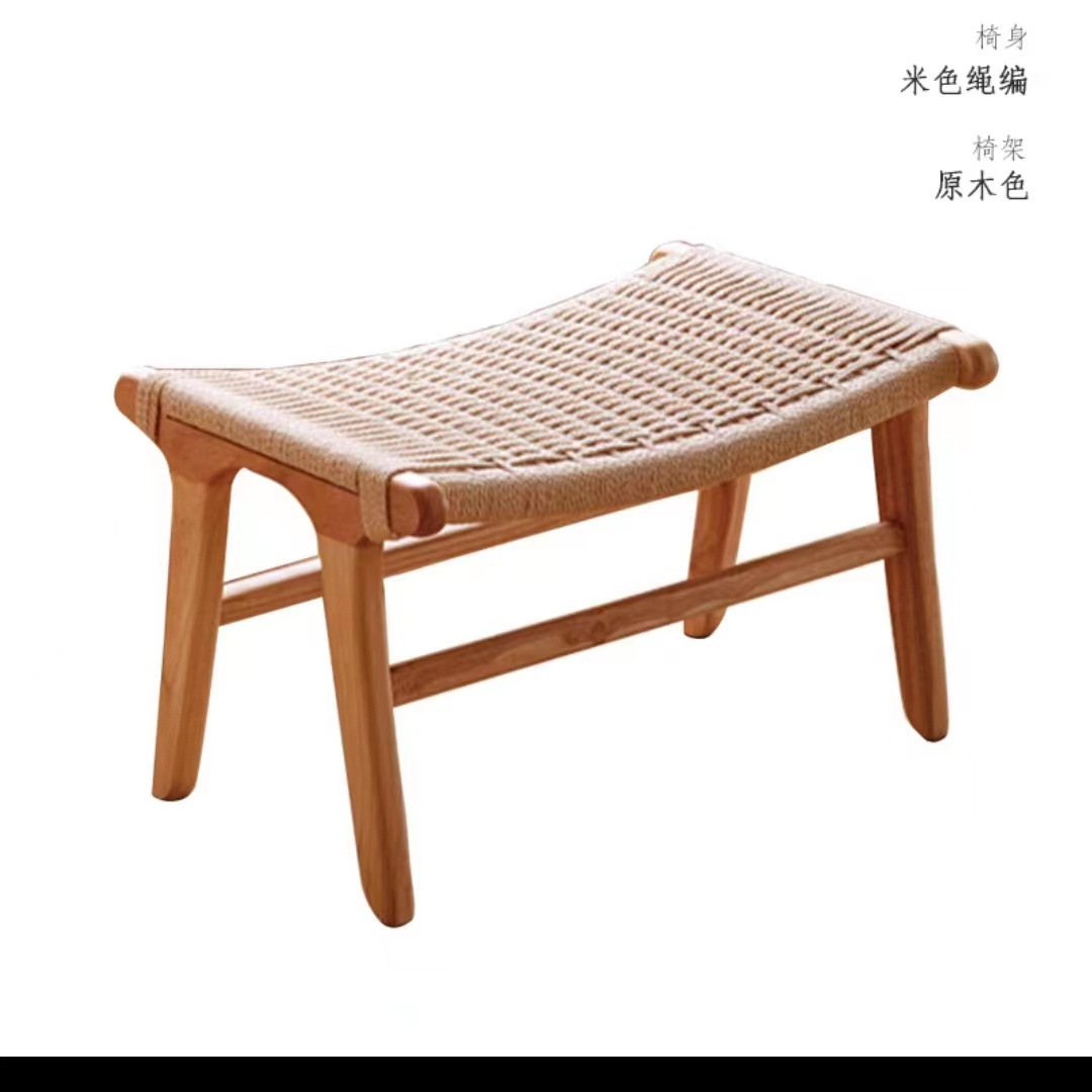 Sofá casero individual pequeño tipo de vivienda sala de estar balcón tejido de cuerda estilo japonés retro silla de ocio de madera maciza