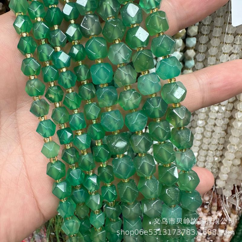 6-8mm切面八角玛瑙虎眼不规则冲角diy饰品配件手链不定形串珠饰品|undefined