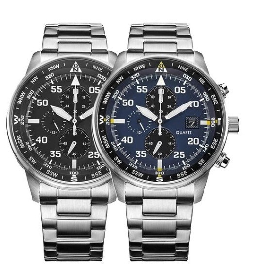 6 Pin Multifunctional Quartz Men's Watch Leather Watch Steel Band Watch Sport Men's Quartz Watch No. 2