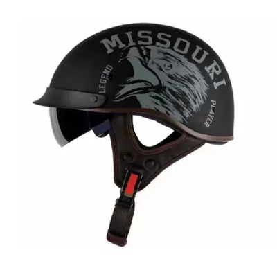 Fashionable Stylish Summer Sun Protection, Motosiklet kaskı (dəbilqə) - matt-black-eagle-black-film-white-film-m