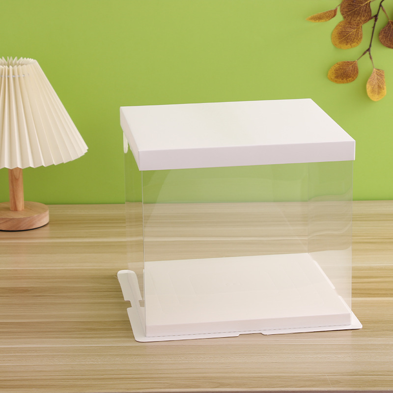 多色纸盖透明蛋糕盒 单双加高4 6 8 10 12 14 16寸三合一烘焙包装