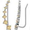 Yellow earrings with zircon