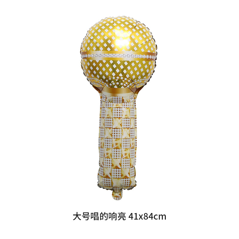 Transfronterizo nuevo micrófono gafas de sol forma película de aluminio globo cantando fuerte tema Fiesta decoración globo