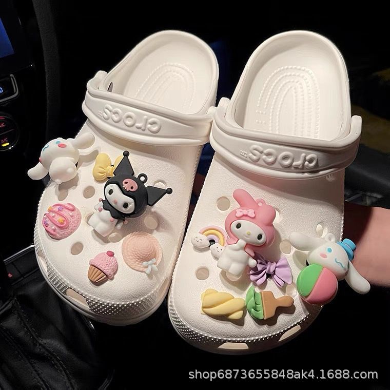 创意甜心库洛米玉贵狗公仔洞洞鞋鞋扣配饰立体树脂卡通鞋扣装饰配