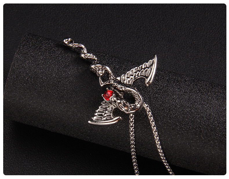 Hip-Hop Dragon 201 Stainless Steel Zinc Alloy Plating Rhinestones Unisex Pendant Necklace display picture 6