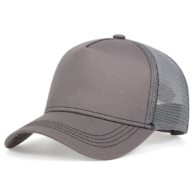 Unisex Basic solid color light plate breathable baseball cap Summer sunnet hat five piece hat Trucker hat_voghion.com