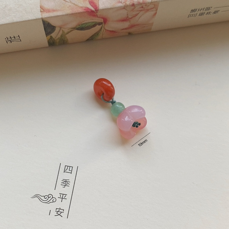 天然南紅隔珠ペンダントと田玉小提溜ブレスレットアクセサリー手串ペンダントネックレスdiy手作りコーディネート|undefined