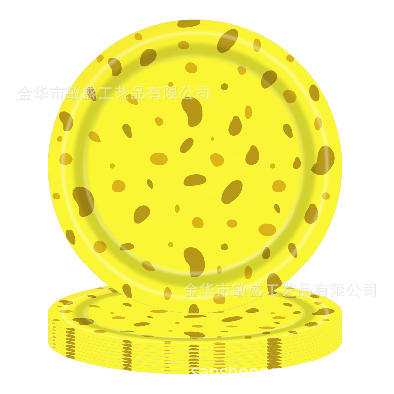 新款海绵宝宝生日派对卡通派对生日盘餐巾杯纸一次性桌布装饰|undefined