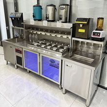 水吧台商用奶茶店设备全套冷藏操作台咖啡沙拉开槽饮品工作台机器